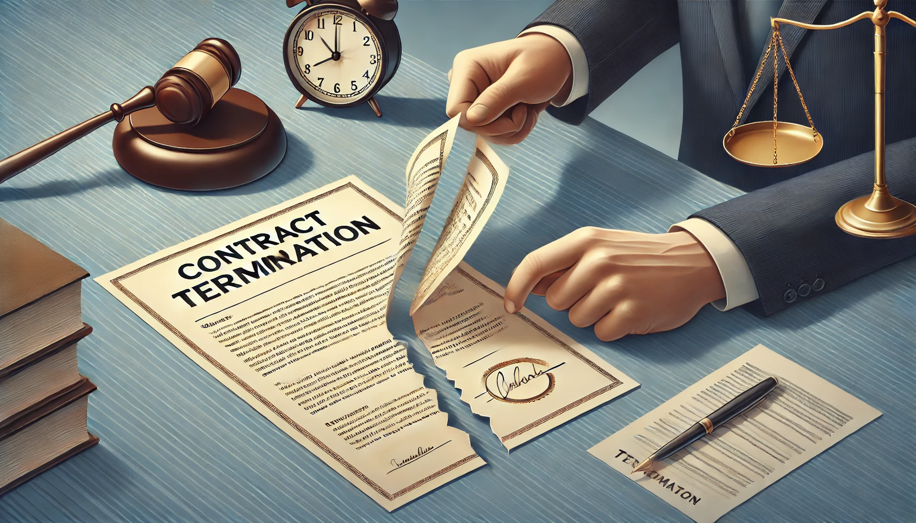 Termination of a contract refers to ending the contract before the scheduled date as a result of actions taken by one or both parties involved.