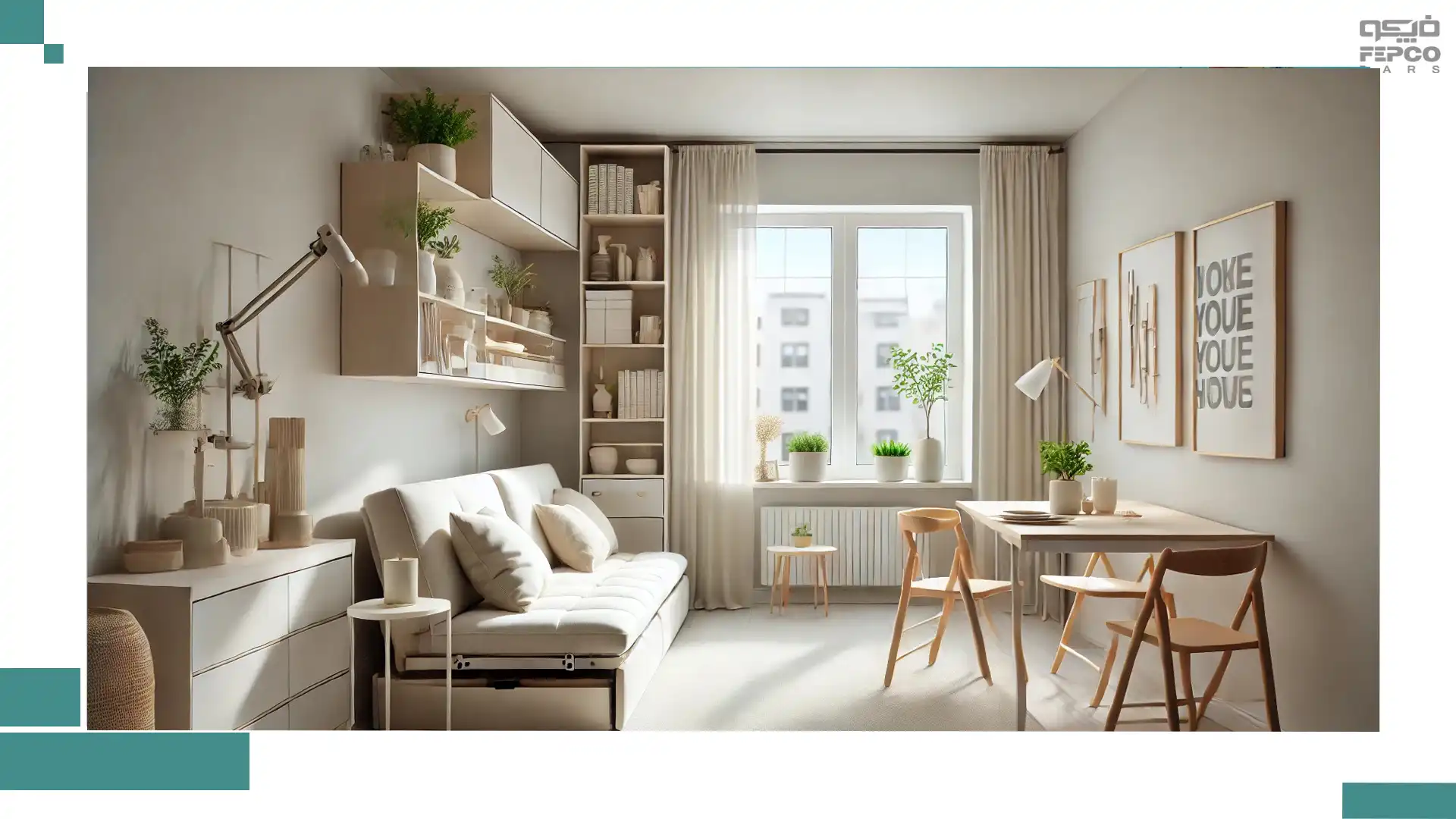 چیدمان مینیمال در یک فضای کوچک